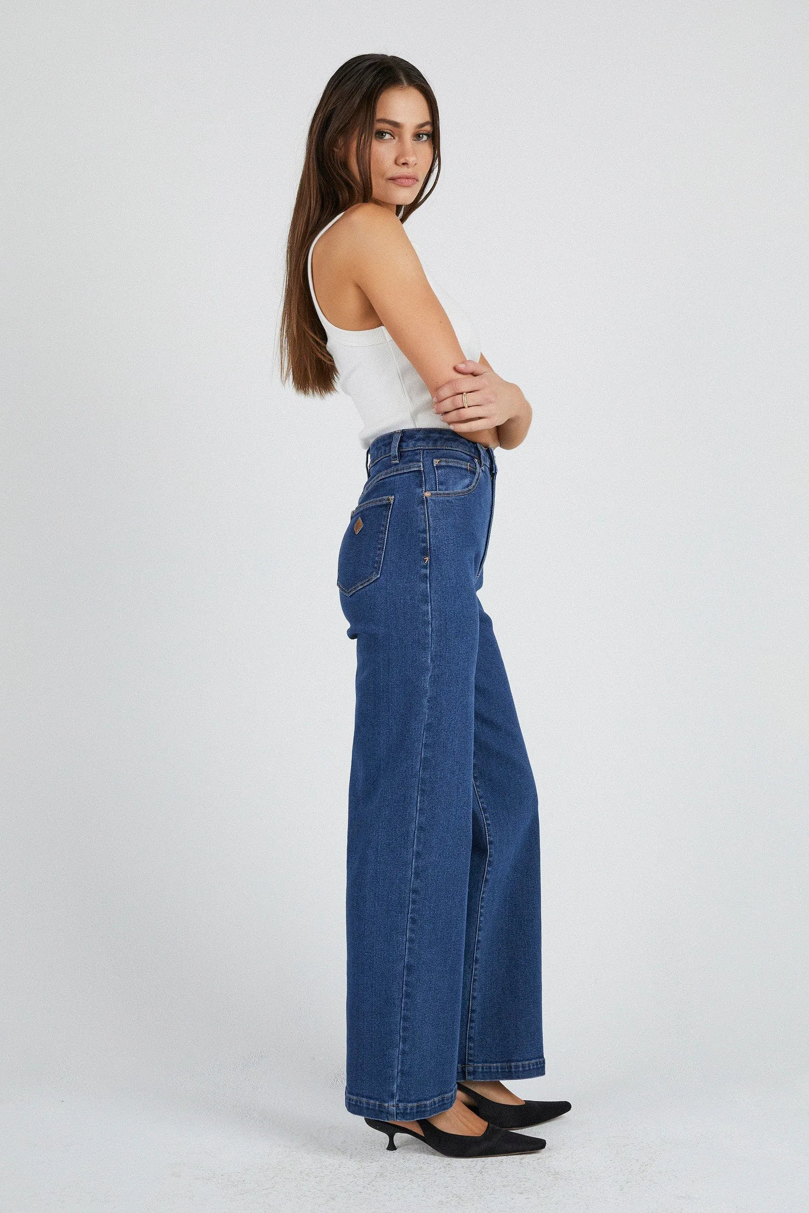 94 High Wide Ruth Mid Blue Denim Jean