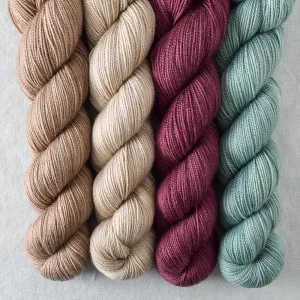 Amaranth, Coastal Fog, Coconut Bay, Dark Parchment - Yummy 2-Ply Quartet