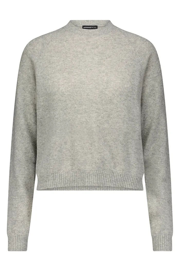 Cashmere Long Sleeve Shrunken Crew