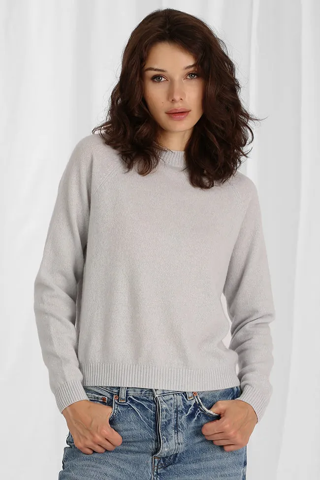 Cashmere Long Sleeve Shrunken Crew