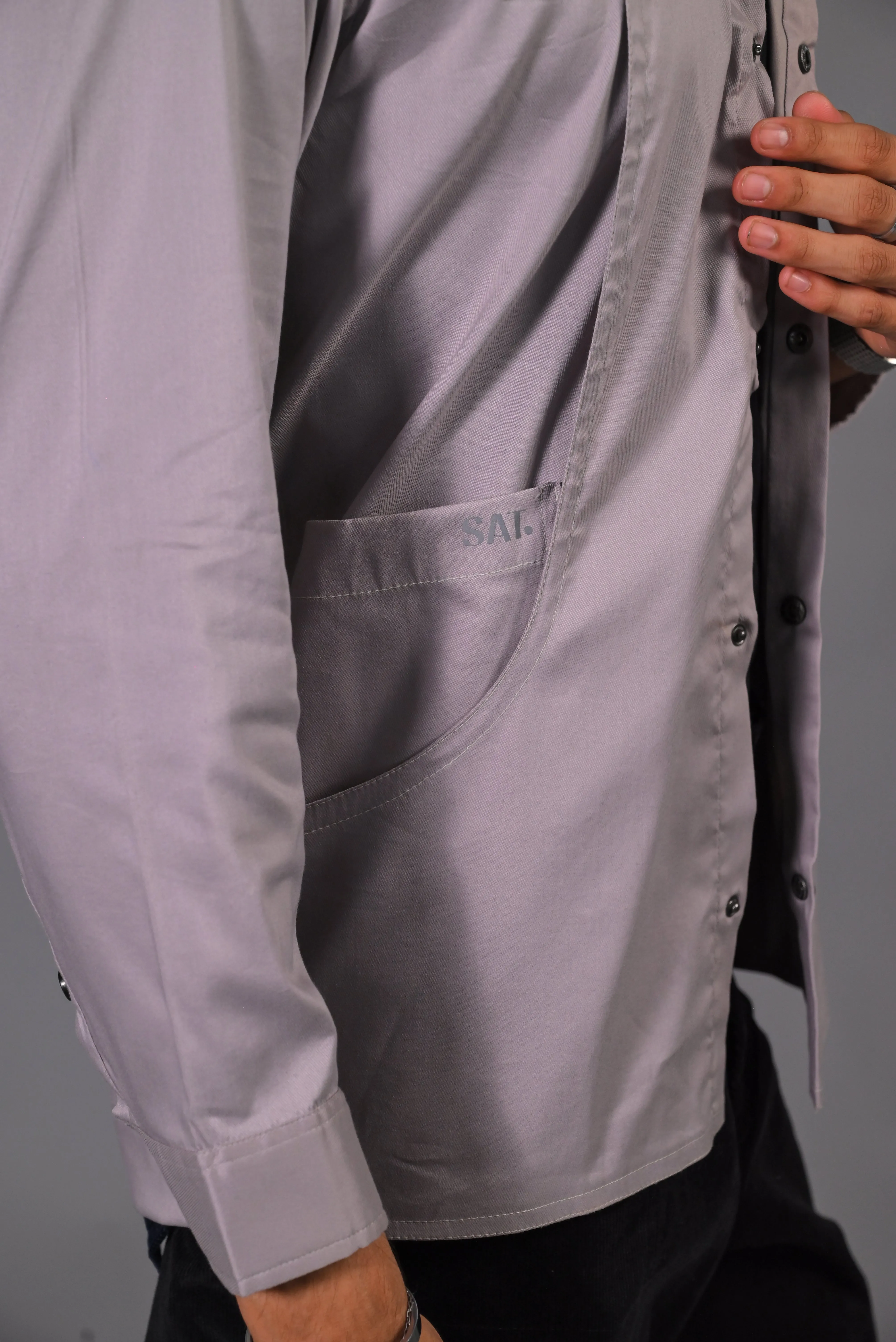 Cool Grey Panel Jacket - Panel Pocket Jacket