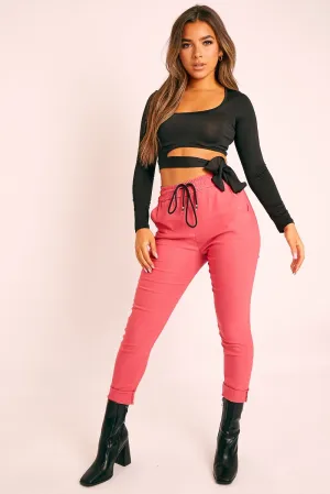 Coral Drawstring Waist Trousers - Maddi