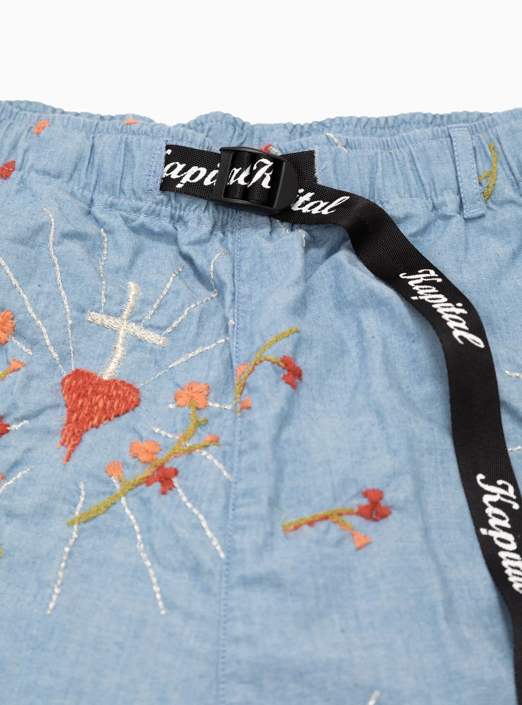 Corazon Embroidered Easy Shorts Blue