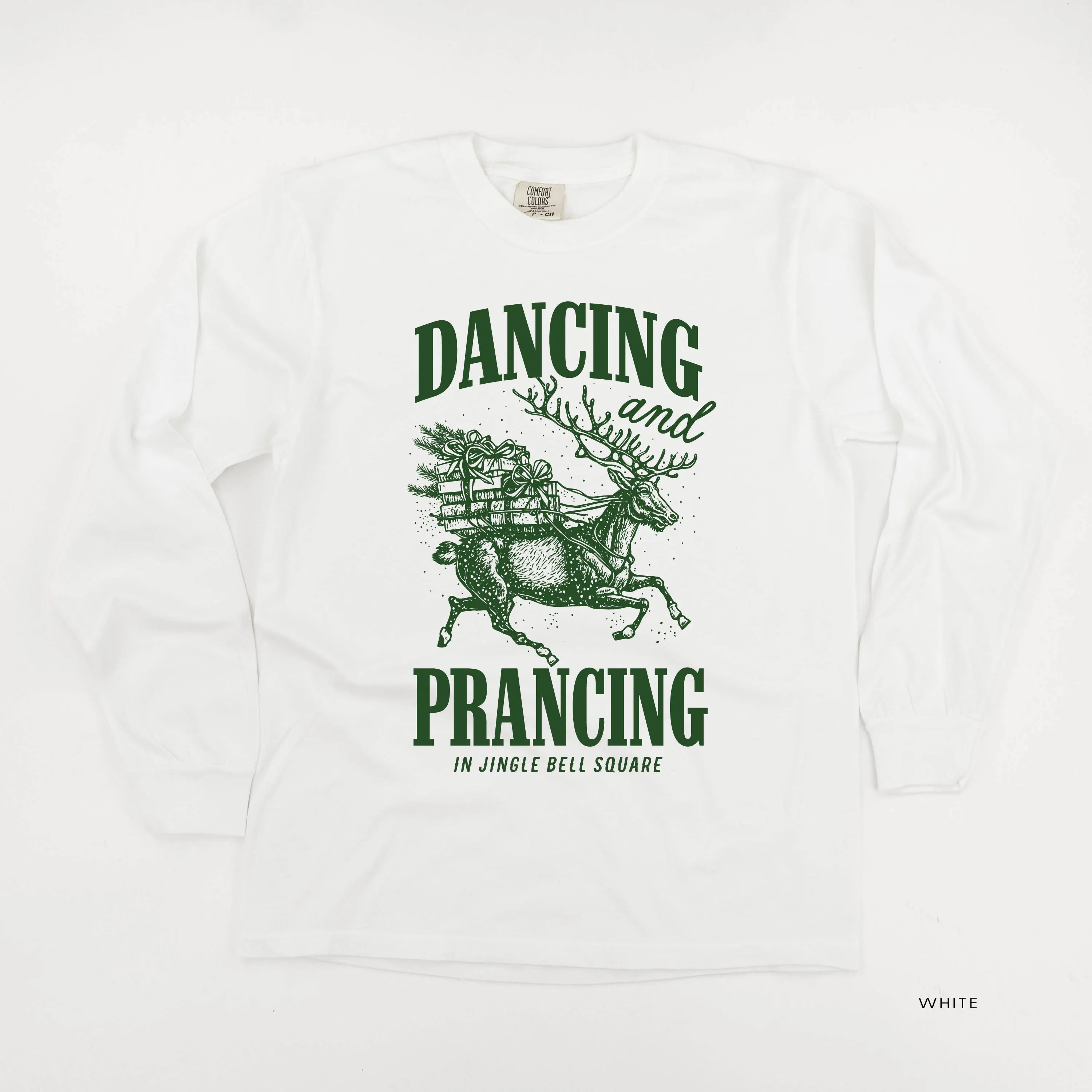 Dancing and Prancing in Jingle Bell Square - LONG SLEEVE Comfort Colors Tee