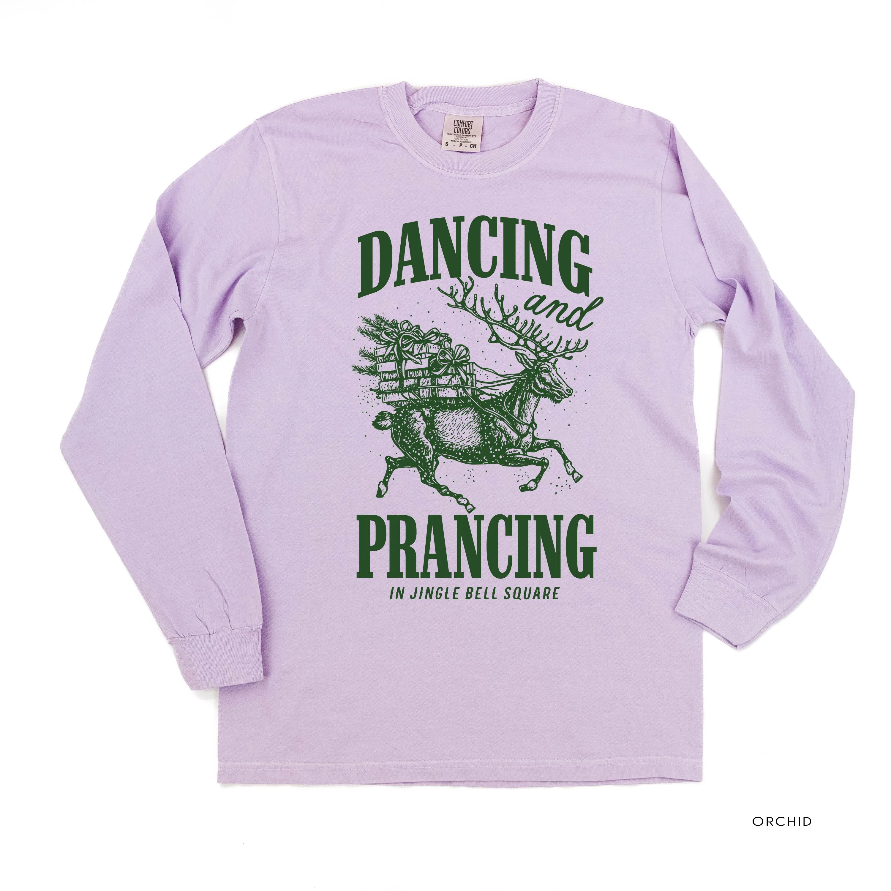 Dancing and Prancing in Jingle Bell Square - LONG SLEEVE Comfort Colors Tee