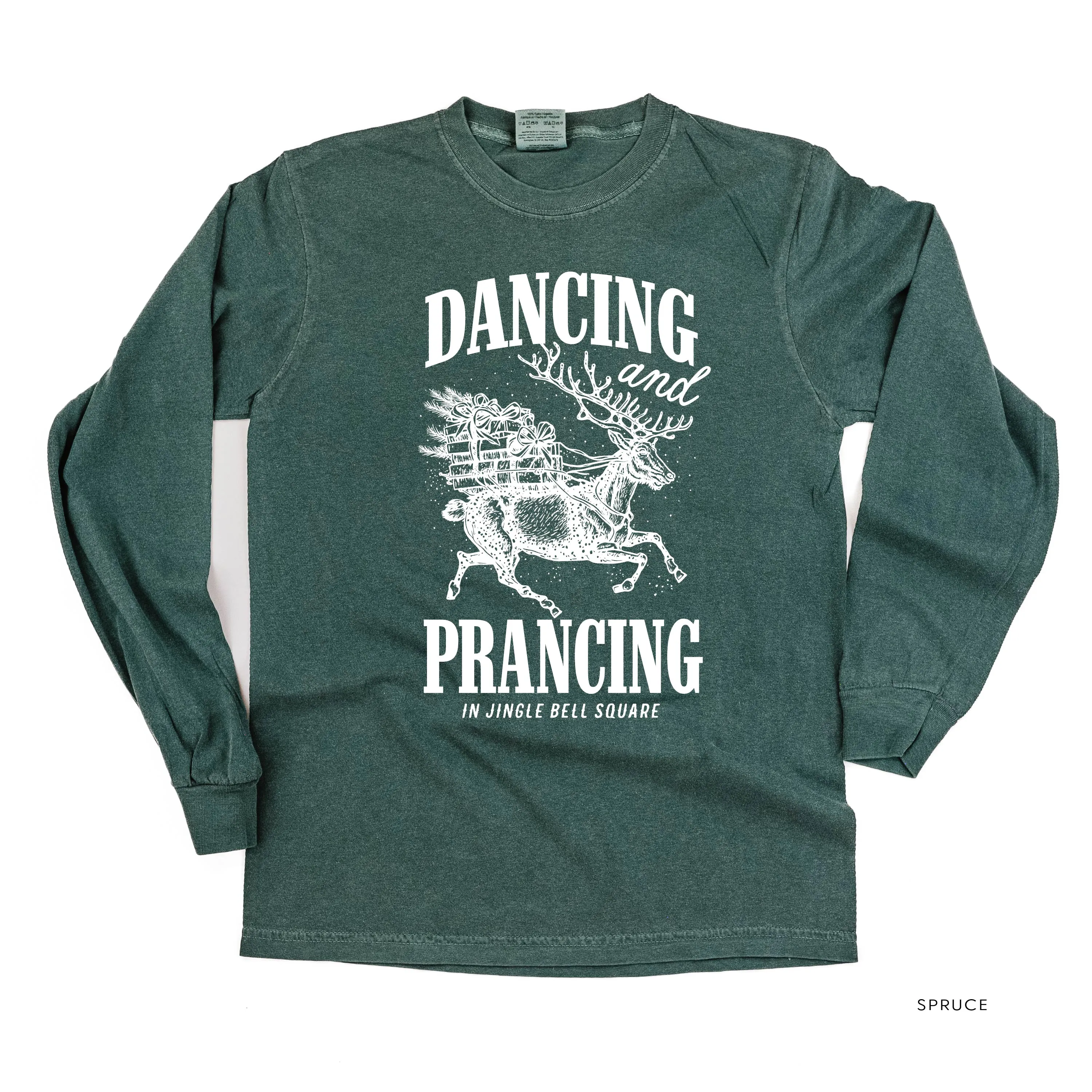 Dancing and Prancing in Jingle Bell Square - LONG SLEEVE Comfort Colors Tee