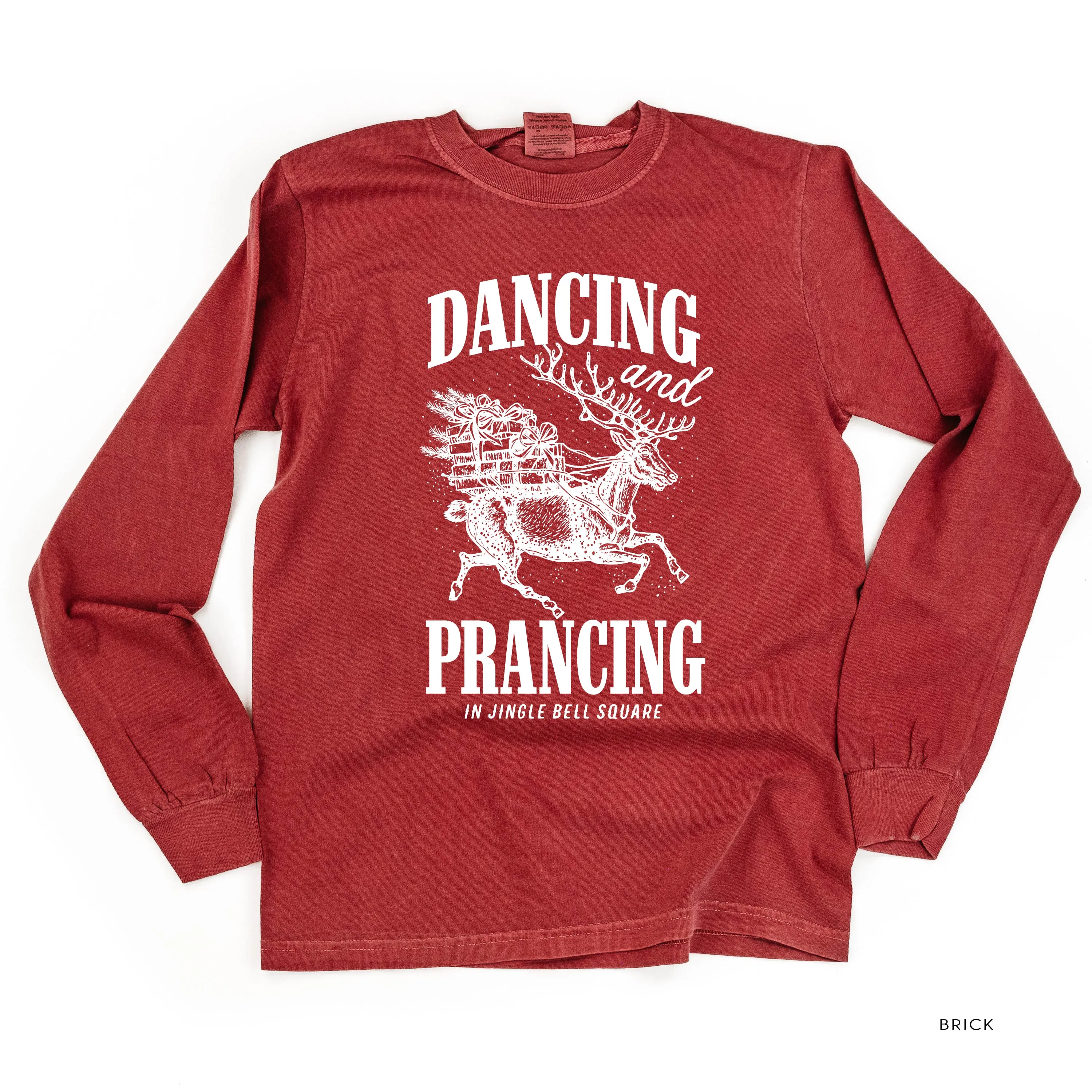 Dancing and Prancing in Jingle Bell Square - LONG SLEEVE Comfort Colors Tee