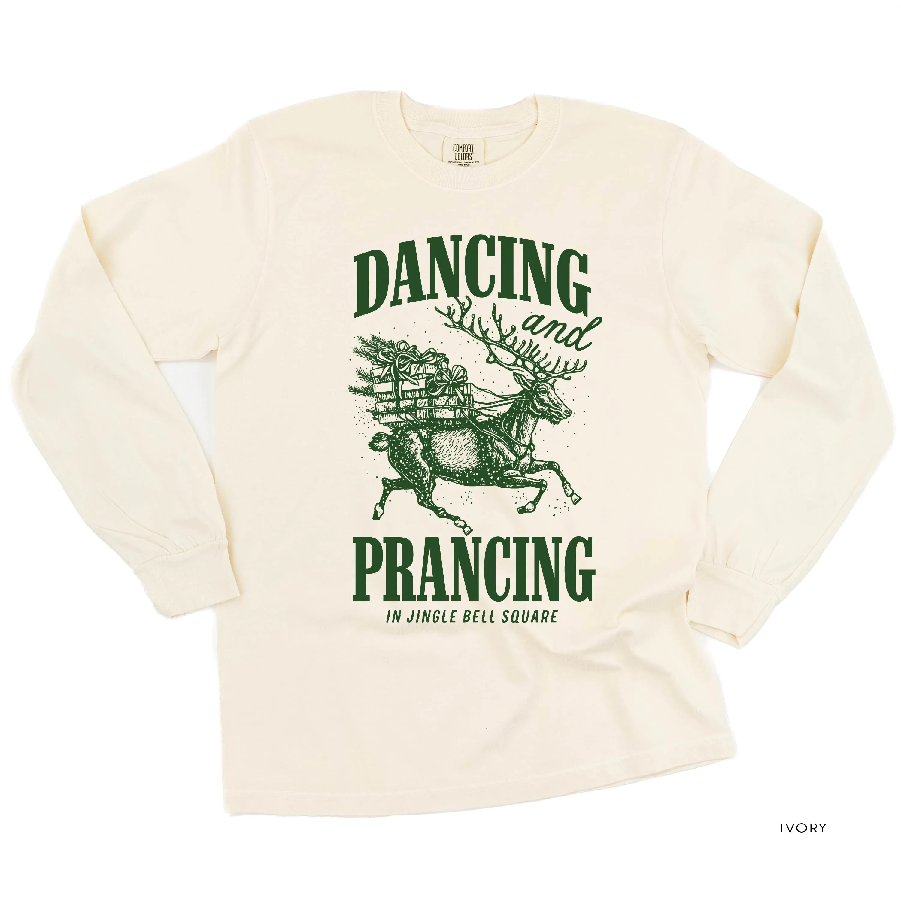 Dancing and Prancing in Jingle Bell Square - LONG SLEEVE Comfort Colors Tee