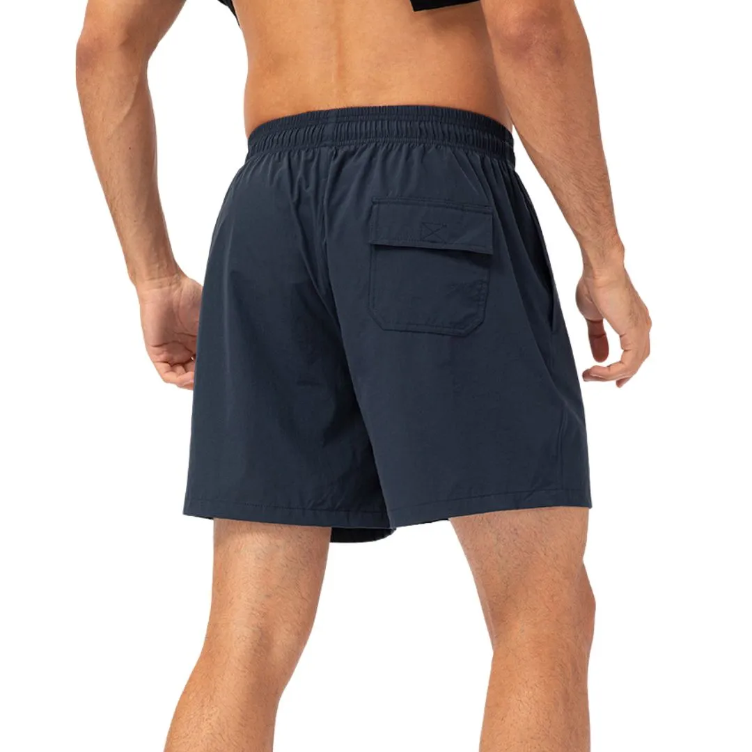 Dark blue easy care material padel shorts for men