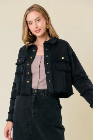 Frayed Crop Denim Jacket