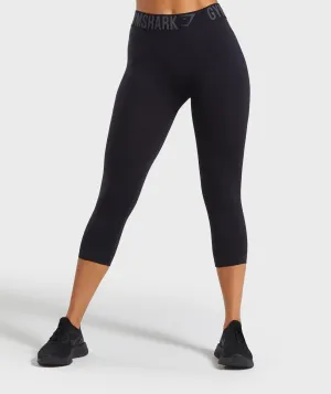 Gymshark Fit Cropped Leggings - Black/Black