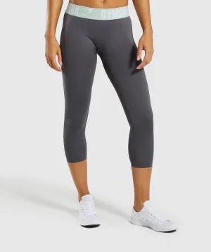 Gymshark Fit Cropped Leggings - Grey/Light Green