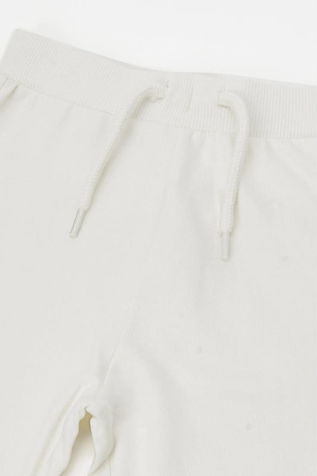 Infant Boys Ivory Textured Active Pants