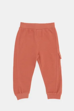 Infant Boys Rust Jacquard Jogger Pants