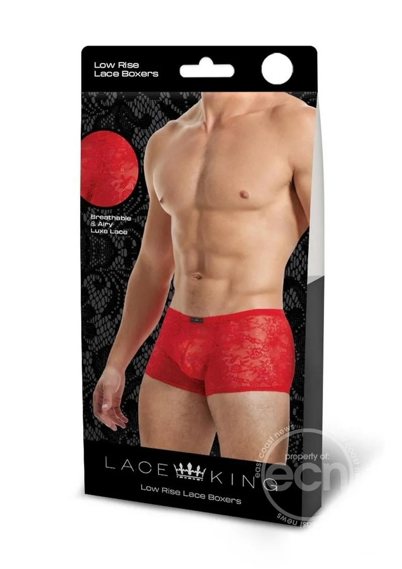 Lace King Lace Boxers Red