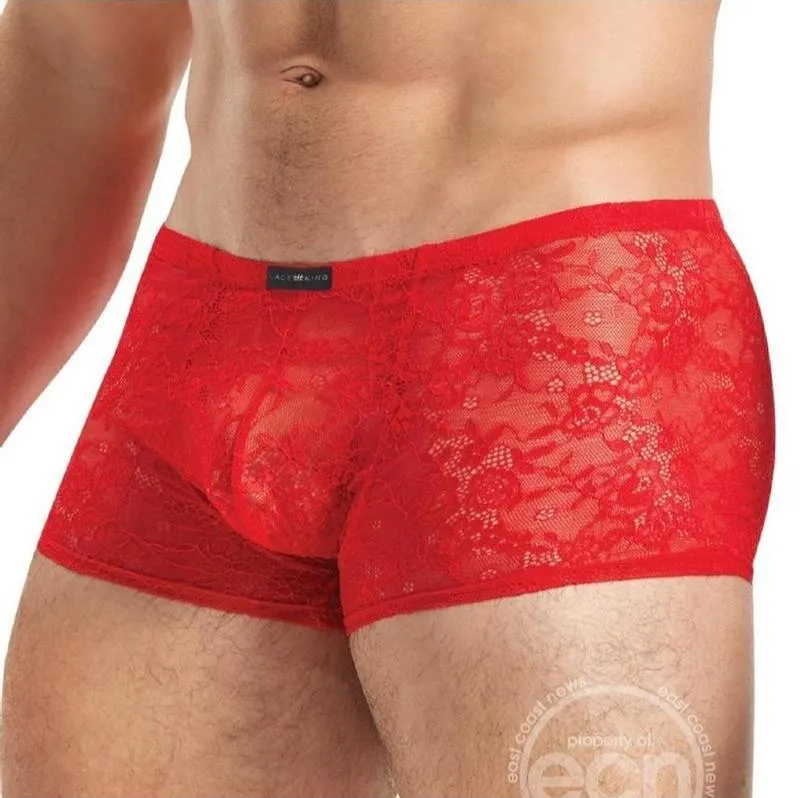 Lace King Lace Boxers Red