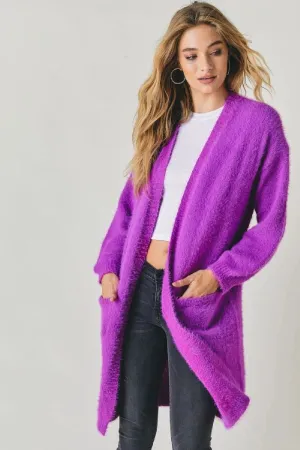 MAGENTA OVERSIZED COZY CARDIGAN