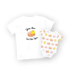 Mommy & Me Set Organic Cotton T-Shirt   Onesie - Dim Sum