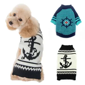 Naval Style Winter Pet Sweaters - Vintage Knitwear for Chihuahuas, Yorkshire Terriers, and Cats & Dogs of All Sizes