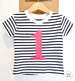 Number 1 Stripe Birthday Tee