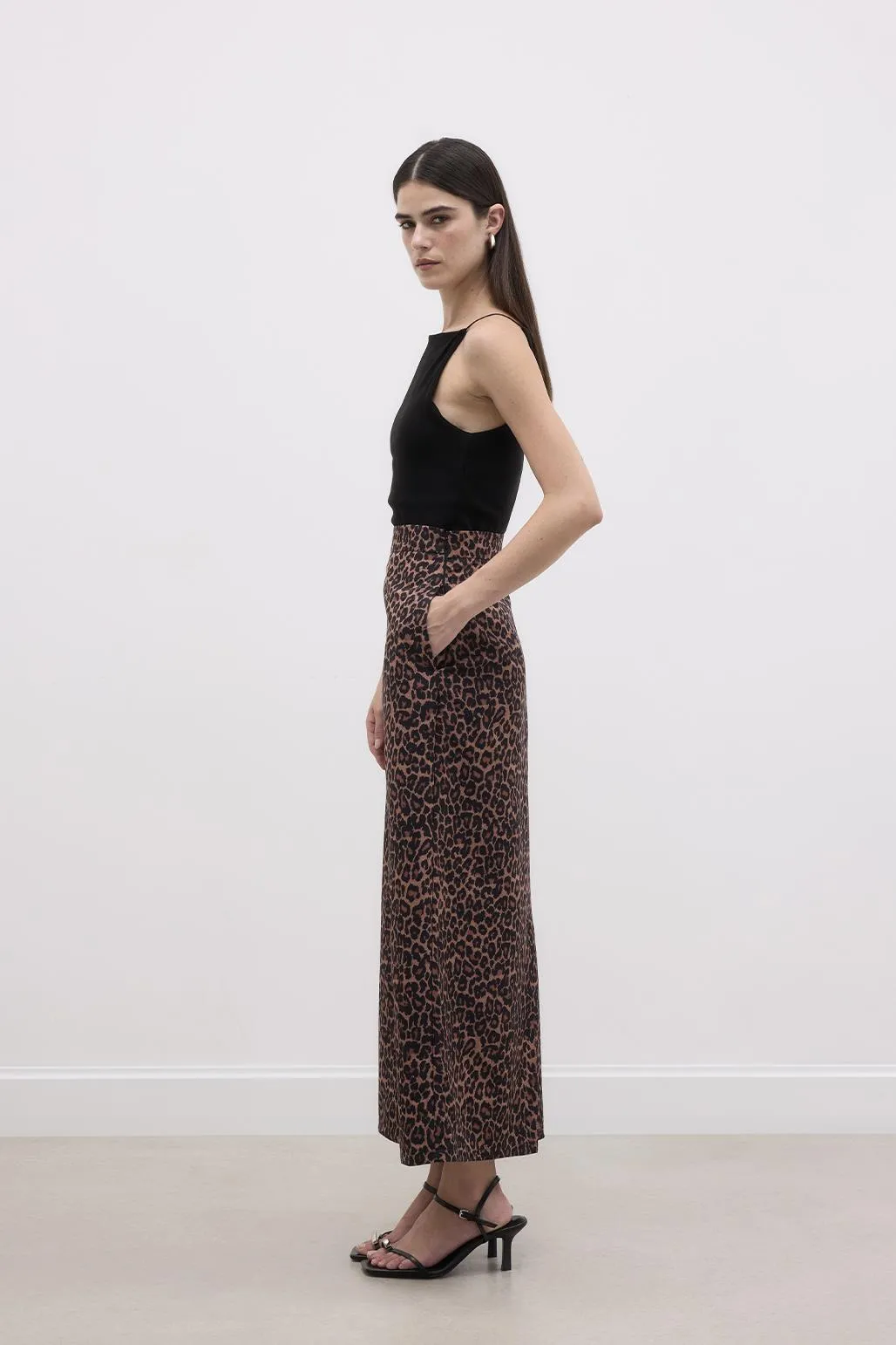 Patterned Pencil Skirt Leopard