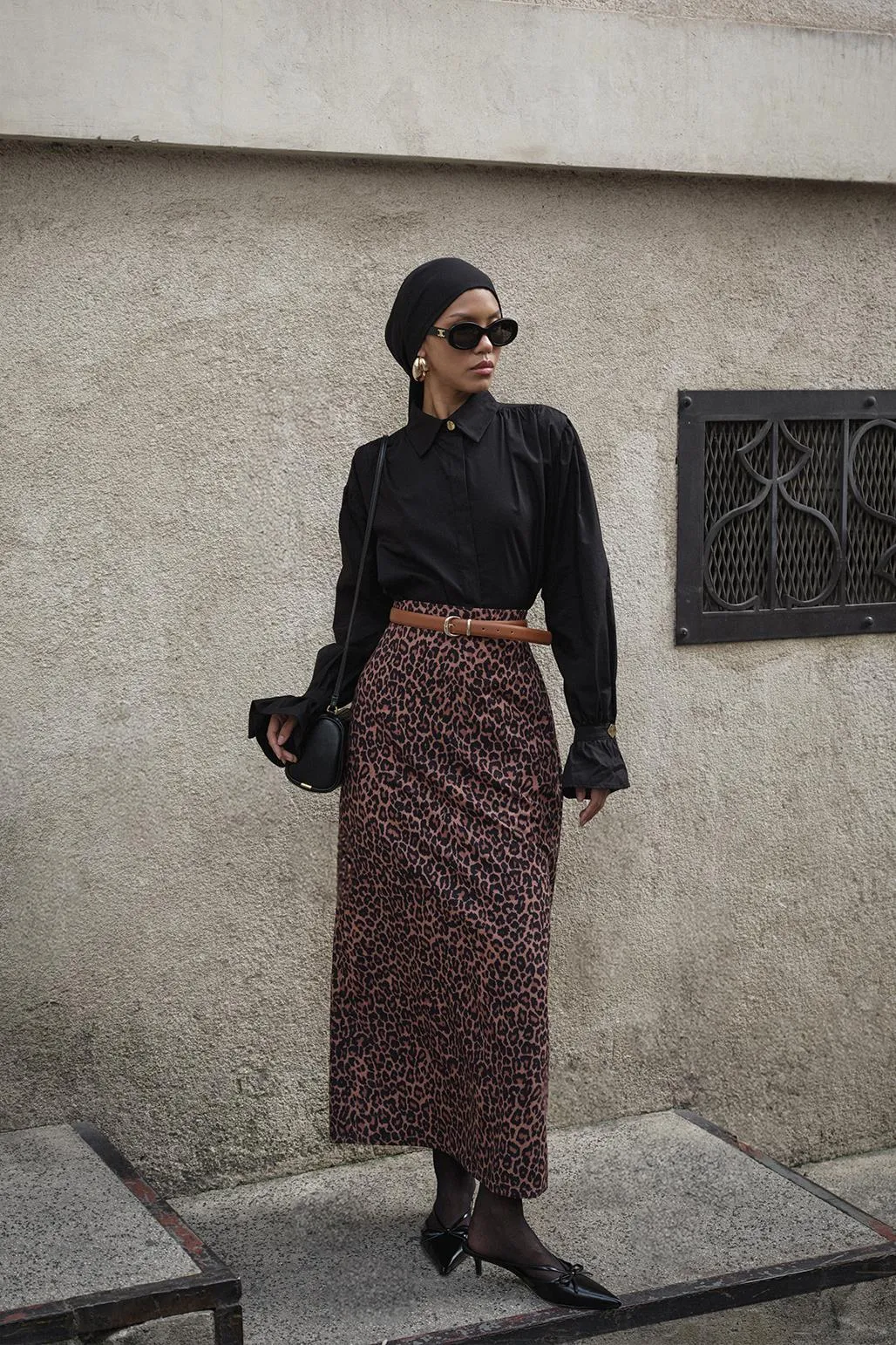 Patterned Pencil Skirt Leopard