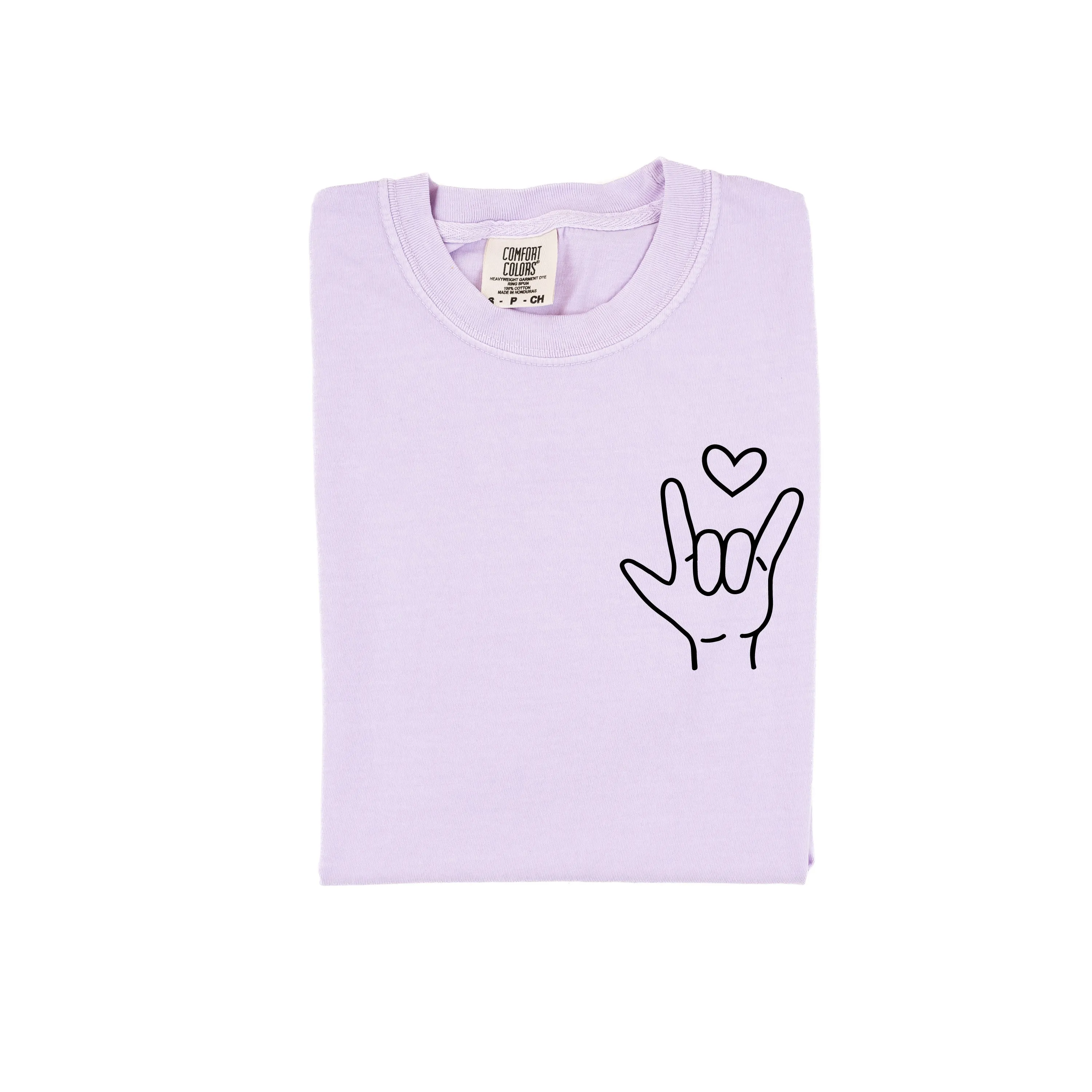 Sign Language - I Love You (pocket) - Comfort Colors Tee