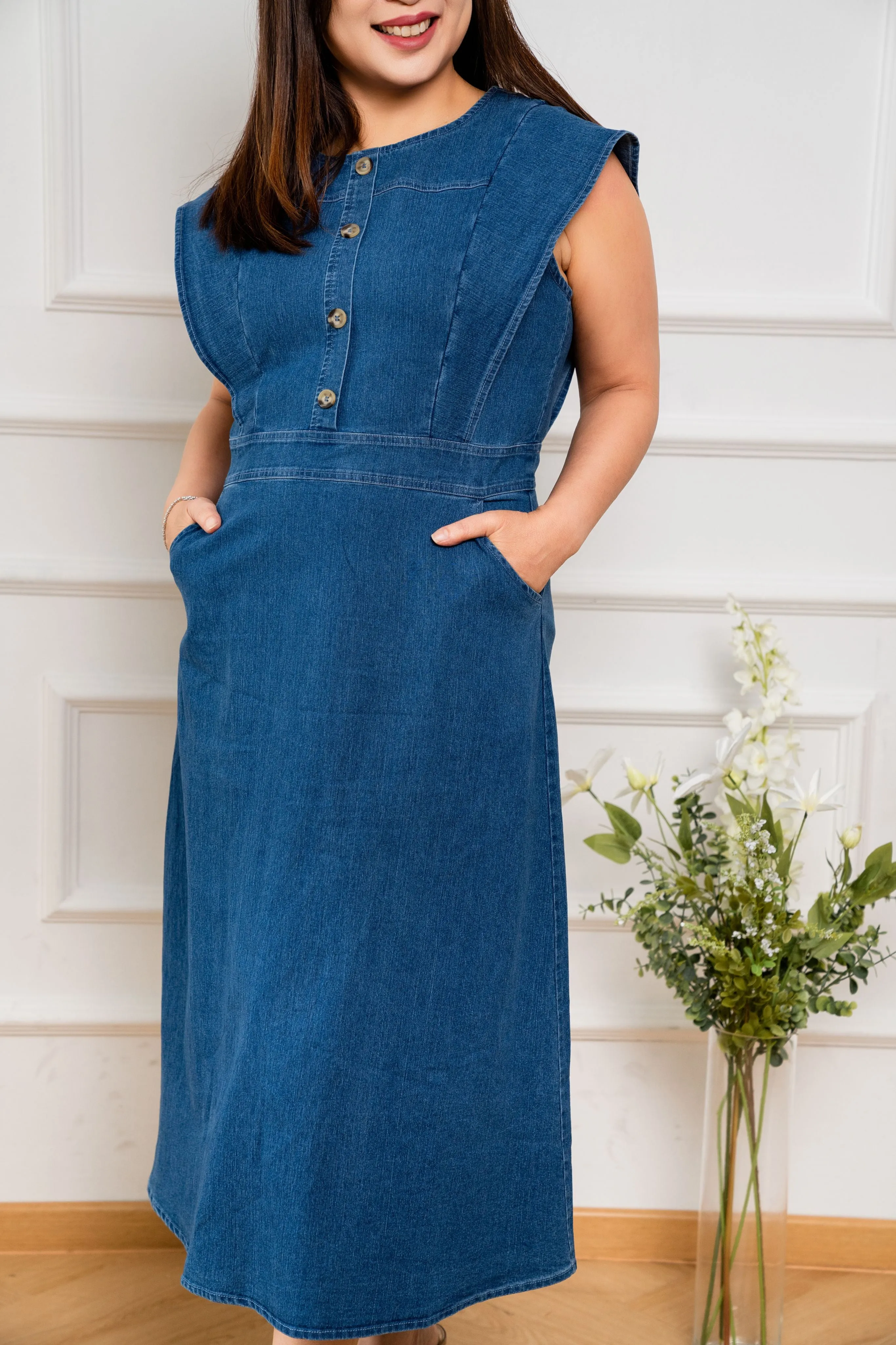 Sleeveless Denim Dress