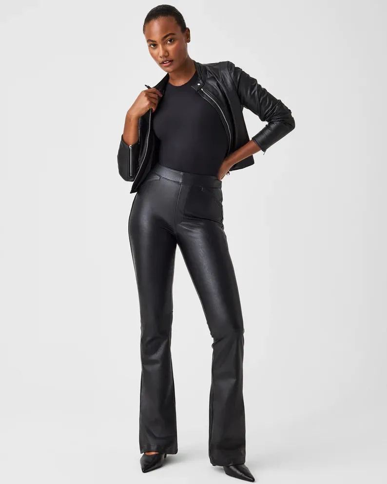 SPANX Leather Like Flare - LUXE BLACK