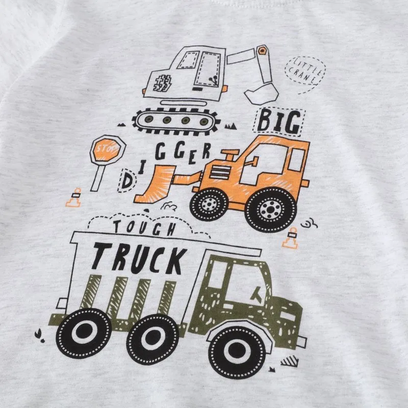 Toddler Boy's Truck Print T-shirt with Shorts Set