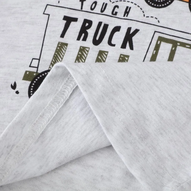 Toddler Boy's Truck Print T-shirt with Shorts Set