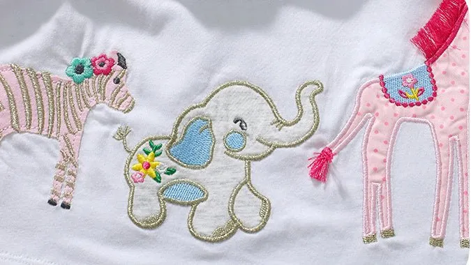 Toddler/Kid Girl's Cute Animals Embroidery Design Top With Shorts Set