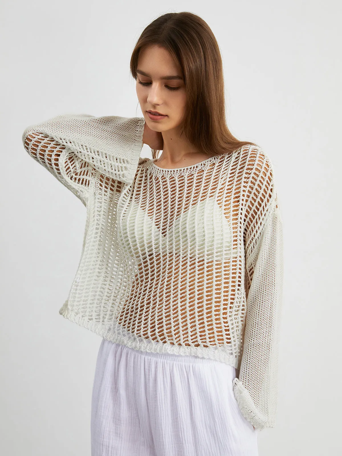 Weekend Cover Up Trendy Long Sleeve Top