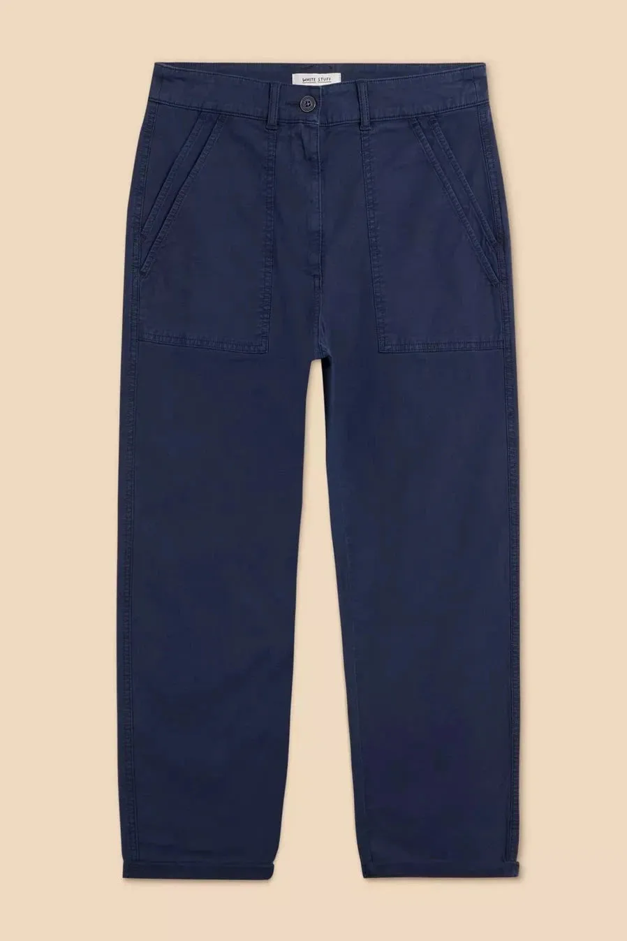 White Stuff Twister Organic Chino Trousers in Dark Navy