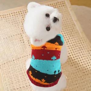 Winter Vintage Pet Sweaters - Classic Snow Mountain Knitwear for Chihuahuas, Yorkshire Terriers, and Cats & Dogs of All Sizes