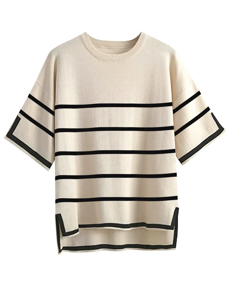 Zeagoo Knit Short Sleeve Tops