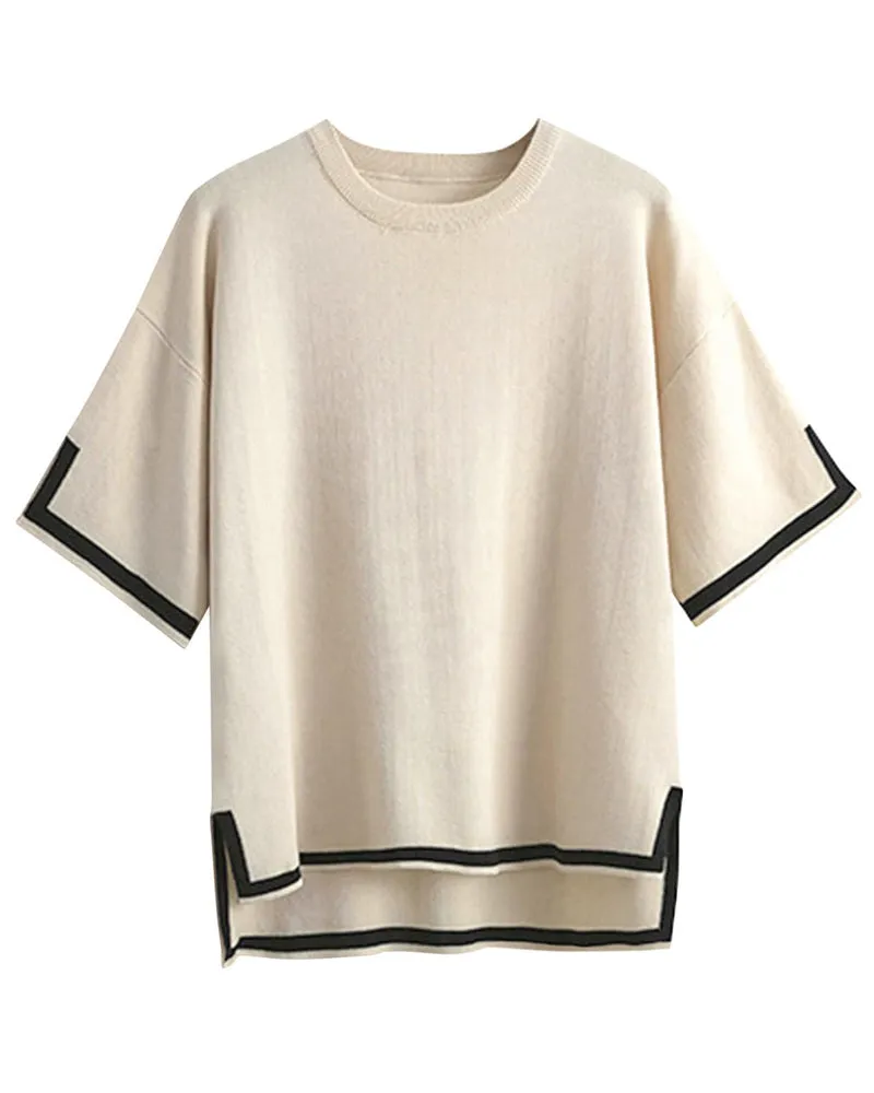 Zeagoo Knit Short Sleeve Tops