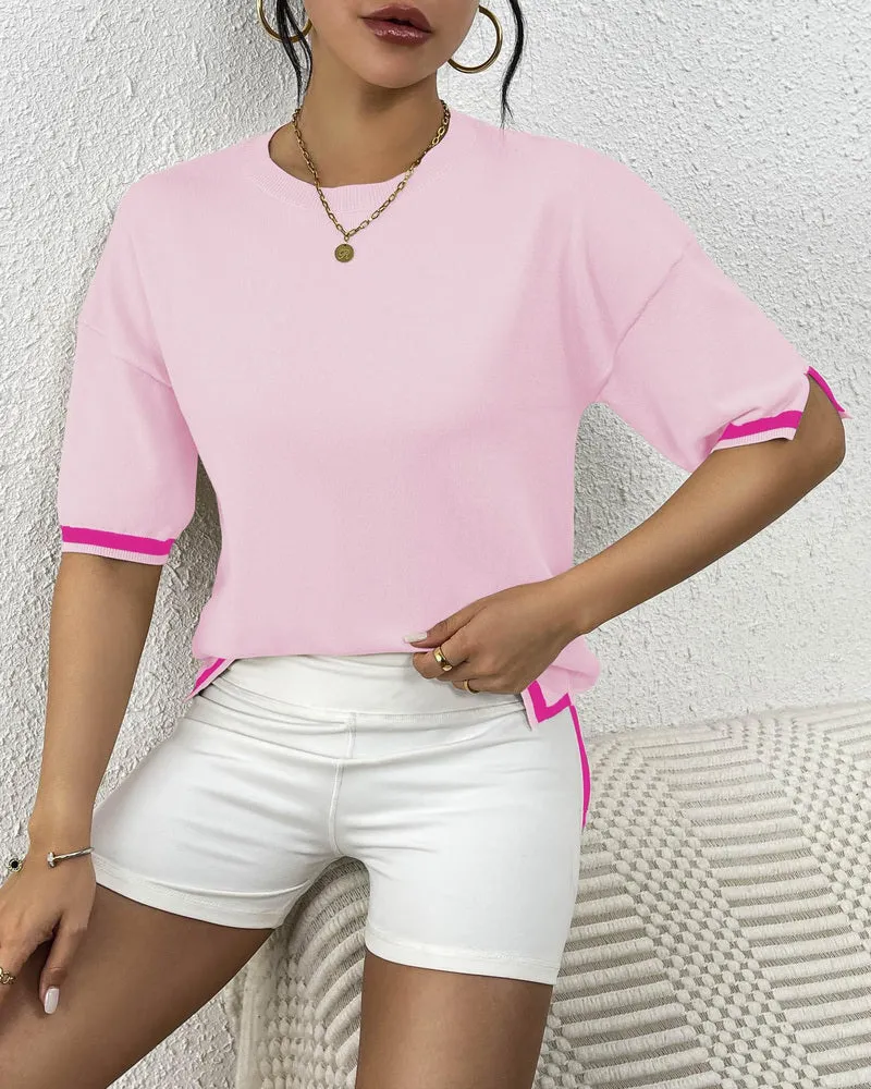 Zeagoo Knit Short Sleeve Tops