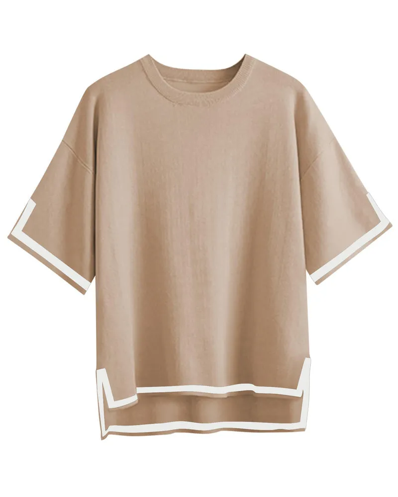 Zeagoo Knit Short Sleeve Tops