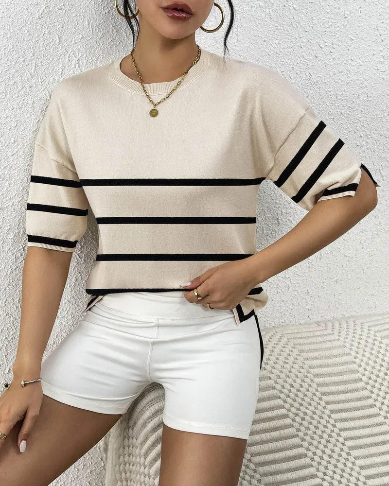 Zeagoo Knit Short Sleeve Tops